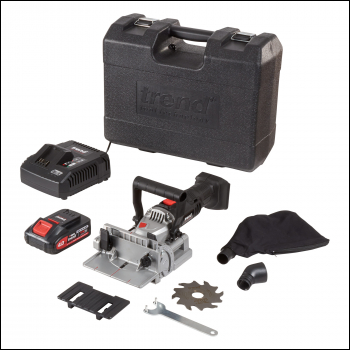 Trend T18s 18v Biscuit Jointer Kit (1 X 2ah Battery And Fast Charger) - Eu Sale Only - Code T18S/BJK1/E