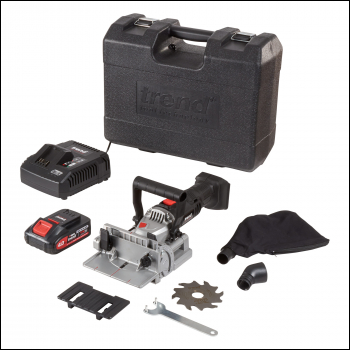 Trend T18s 18v Biscuit Jointer Kit (1 X 4ah Battery And Fast Charger) - Uk & Eire Sale Only - Code T18S/BJK1