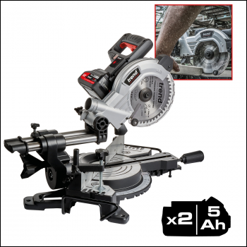 Trend T18s 18v 184mm Single Bevel Mitre Saw Kit (2 X 5ah Battery And Fast Charger) - Eu Sale Only - Code T18S/MS184S2E