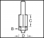 Trend Bearing Guided Three Flute Trimmer 12.7mm Diameter 25mm Length - Code C205X1/4TC