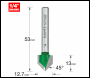 Trend Chamfer V Groove Cutter Angle=45 Degrees - Code C044X1/4TC