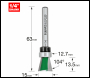 Trend Dovetail 15mm Diameter X 104 Degrees Guided - Code C162AX1/4TC