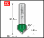 Trend Chamfer V Groove Cutter Angle=45 Degrees - Code C044AX1/2TC