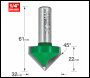 Trend Chamfer V Groove Cutter Angle=45 Degrees - Code C045AX1/2TC