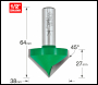 Trend Chamfer V Groove Cutter Angle=45 Degrees - Code C045BX1/2TC