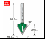 Trend Chamfer V Groove Cutter 60 Degrees - Code C043AX1/4TC