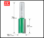 Trend Craftpro 1/2in Shank Two Flute Straight Router Cutter Bit 19.1mm Dia X 37mm Cut Depth - Code C030EX1/2TC
