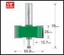 Trend Craftpro 1/2in Bearing Guide Large Rebater Bit 50.8mm Dia X 22.5mm Cut Depth - Code C040AX1/2TC