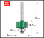 Trend Craftpro 1/4in Bearing Guided Rebater 24mm Dia X 12.7mm Cut Depth - Code C193AX1/4TC