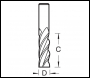 Trend Acrylic Spiral 4 Flute 12.7 X 45mm Cut X 96mm - Code 56/3X1/2HSS
