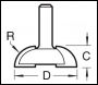 Trend Sash Bar Ovolo Cutter 10mm Radius - Code 6/5X1/4TC