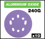Trend Aluminium Oxide Random Orbital Sanding Disc 240 Grit 125mm 10pc - Code AB/125/240A