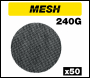 Trend Mesh Random Orbital Sanding Disc 50pc 125mm 240 Grit - Code AB/125/240M/B