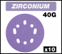 Trend Zirconium Random Orbital Sanding Disc 10pc 125mm 40 Grit - Code AB/125/40Z