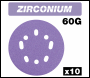 Trend Zirconium Random Orbital Sanding Disc 10pc 125mm 60 Grit - Code AB/125/60Z