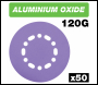 Trend Aluminium Oxide Random Orbital Sanding Disc 120 Grit 150mm 50pc - Code AB/150/120A/B