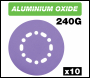 Trend Aluminium Oxide Random Orbital Sanding Disc 240 Grit 150mm 10pc - Code AB/150/240A