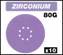 Trend Zirconium Random Orbital Sanding Disc 10pc 225mm 80 Grit - Code AB/225/80Z