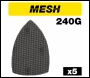 Trend Mesh Detail Sanding Sheet 5pc 102mm X 152mm 240 Grit - Code AB/DET/240M