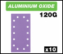 Trend Aluminium Oxide 1/2 Sheet Sanding Sheet 120 Grit 115mm X 230mm 10pc - Code AB/HLF/120A