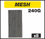Trend Mesh 1/2 Sanding Sheet 5pc 115mm X 230mm 240 Grit - Code AB/HLF/240M