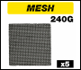 Trend Mesh 1/4 Sanding Sheet 5pc 115mm X 115mm 240 Grit - Code AB/QTR/240M