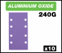 Trend Aluminium Oxide 1/3 Sheet Sanding Sheet 10pc 93mm X 185mm 240 Grit - Code AB/THD/240A