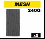 Trend Mesh 1/3 Sheet Sanding Sheet 5pc 93mm X 190mm 240 Grit - Code AB/THD/240M