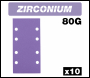 Trend Zirconium 1/3 Sheet Sanding Sheet 10 Pc 93mm X 185mm 80 Grit - Code AB/THD/80Z