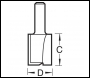 Trend Two Flute Cutter 7.5mm Diameter - Code C010AX1/4TC