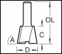 Trend Dovetail Cutter Angle=104 Degrees X 12.7mm Diameter - Code C041AX8MMTC