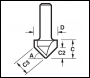 Trend Chamfer V Groove Cutter Angle=45 Degrees - Code C044AX1/4TC