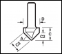 Trend Chamfer V Groove Cutter Angle=45 Degrees - Code C045X1/4TC