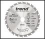 Trend Craft Pro 165mm Diameter 20mm Bore 24 Tooth Combination Cut Thin Kerf Saw Blade For Cordless Circular Saws - Code CSB/16524T