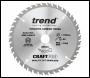 Trend Craft Pro 165mm Diameter 20mm Bore 40 Tooth Fine Finish Cut Thin Kerf Saw Blade For Cordless Circular Saws - Code CSB/16540T