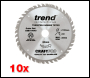 Trend Wood Circular Saw Blade 190mm X 30mm X 24t, 10 Pack - Code CSB/19040/10