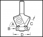 Trend Rota-tip Guided Bevel Trimmer 24mm Diameter 12mm Length - Code RT/31X1/4TC