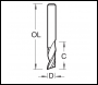 Trend Aluminium Single Flute Upcut Spiral 6.3x15.9mm - Code S55/22X1/4STC