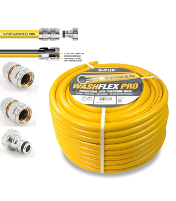 V-TUF 50m 3/4 inch  10 BAR WASHFLEX PRO WATER SUPPLY HOSE & KCQ COUPLING KIT CODE - BF3450-KIT1