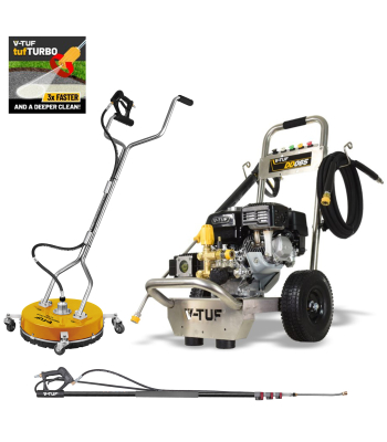 V-TUF DD065 PETROL PRESSURE WASHER 6.5HP HONDA- 160BAR 13.2L/M SUPER SERIES PUMP - PROPERTY MAINTENANCE BUNDLE - CODE DD065-KIT4