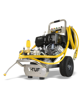 V-TUF GB110 Industrial 13HP Gearbox Driven Honda Petrol Pressure Washer - 3000psi, 200Bar, 21L/min & 21 inch  tufTURBO Stainless Patio Cleaner - Code GB110-KIT1