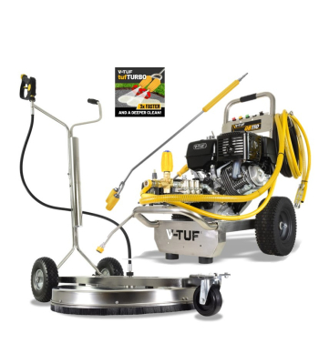 V-TUF GB110 Industrial 13HP Gearbox Driven Honda Petrol Pressure Washer - 3000psi, 200Bar, 21L/min & 30 inch  V-TUF tufTURBO750 XL 750mm SURFACE CLEANER - Code GB110-KIT2