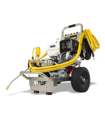 V-TUF GB110SSE 3000psi, 200Bar, 21L/min Industrial 13HP Gearbox Driven Honda Petrol Pressure Washer  - Stainless Steel Frame & Electric Start - Code GB110SSE