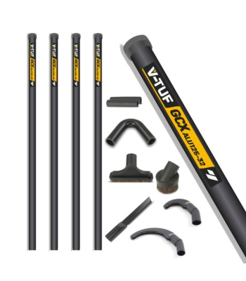 V-TUF HIGH LEVEL INDOOR & GUTTER CLEANER KIT- 16ft (5M) REACH 32MM POLES - With 2 Pipe Cleaning Tools - Code GCX32-16PC