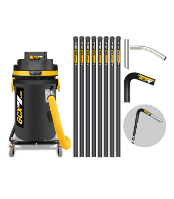 V-TUF GCX4000 1.75KW 37L WET & DRY Industrial Powerful Vacuum Cleaner - Side Entry & Cyclone Tech (240V) + 40FT GCX ALU GUTTER CLEANING KIT - Code GCX4000-240-KIT4