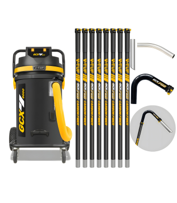 V-TUF GCX8000 3.5KW 80L WET & DRY  Industrial Powerful Vacuum Cleaner - Side Entry & Cyclone Tech (240V) + 40FT GCX PRO GUTTER CLEANING KIT - Code GCX8000-240-KIT2