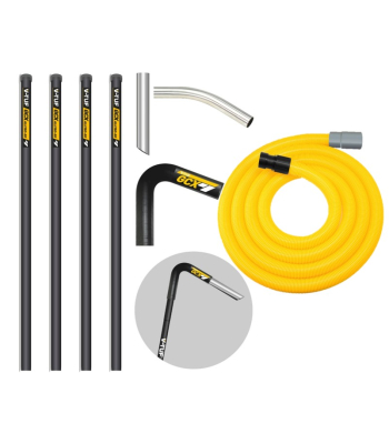 V-TUF GCX ALU HIGH LEVEL GUTTER CLEANER KIT- 20ft (6M) REACH 50MM POLES  - WITH 15M 38mm HOSE FITS FRONT INLET MACHINES - Code GCXALU5038-20