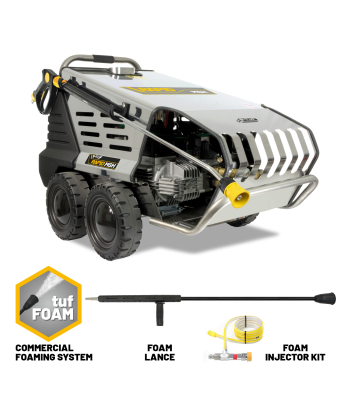 V-TUF RAPID MSHF 240v Professional Hot Water Industrial Mobile Pressure Washer with COMMERCIAL FOAM SYSTEM - Code RAPIDMSH240F
