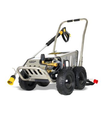 V-TUF RAPID SSC 415v 20015 All-Stainless Industrial Mobile Pressure Washer - 3000psi, 200Bar, 15L/min (with Total Stop) - Code RAPIDSSC415V-20015