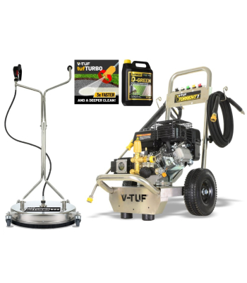 V-TUF TORRENT 1 Industrial 7HP Petrol Pressure Washer - 2755psi, 190 Bar, 13L/min + 21 inch  STAINLESS SURFACE CLEANER - Code TORRENT1-KIT1